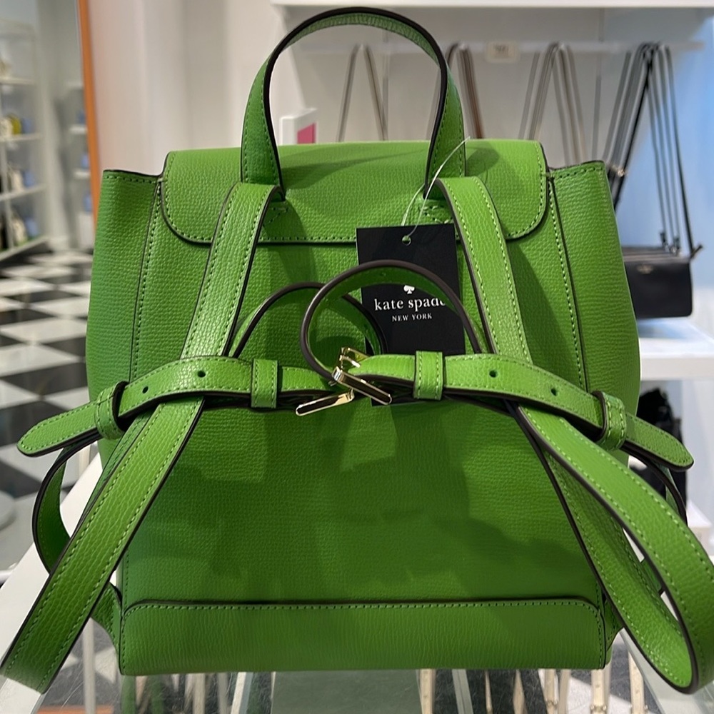Kate Spade Kristi Medium Flap Backpack 
Turtle Green 
NWT - Picture 12 of 16
